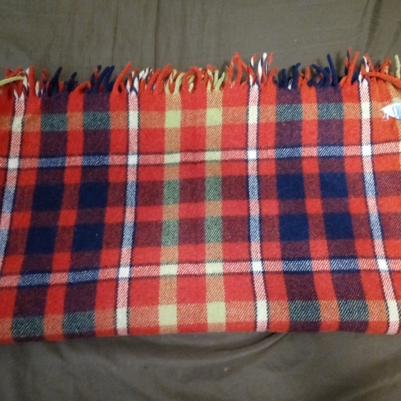 🇺🇸🏤VINTAGE RED PLAID WOOL THROW🏫🍝 - Picture 9 of 12